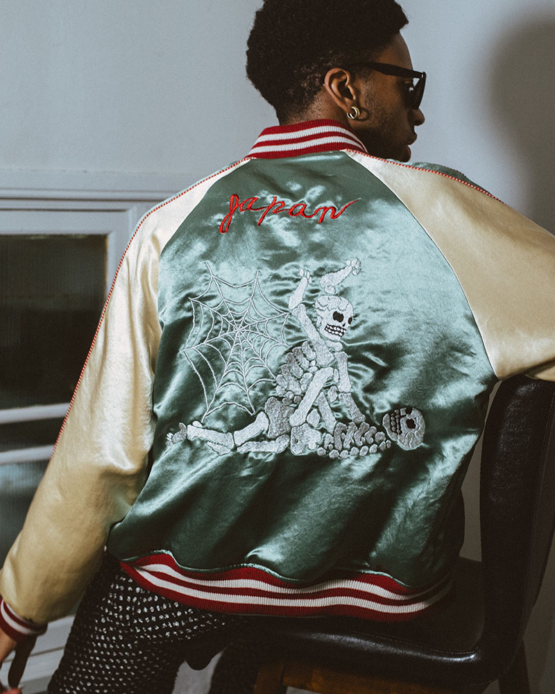 F**KING SKULLS SOUVENIR JACKET -GREEN-
