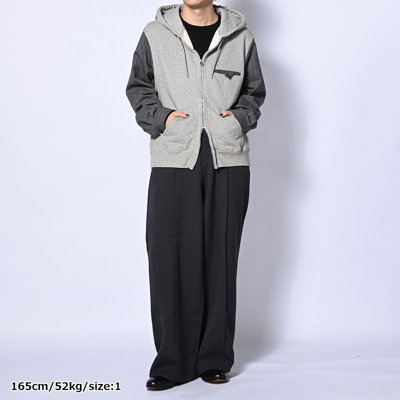 PLEATED STRIPE SUMMER WOOL PANTS -2.COLOR-