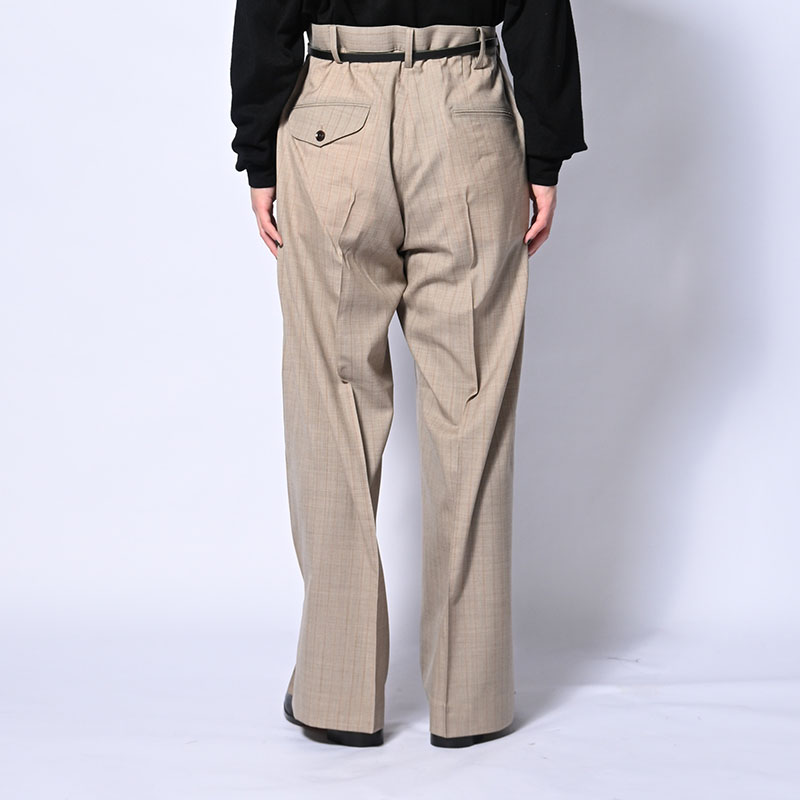 PLEATED STRIPE SUMMER WOOL PANTS -2.COLOR-