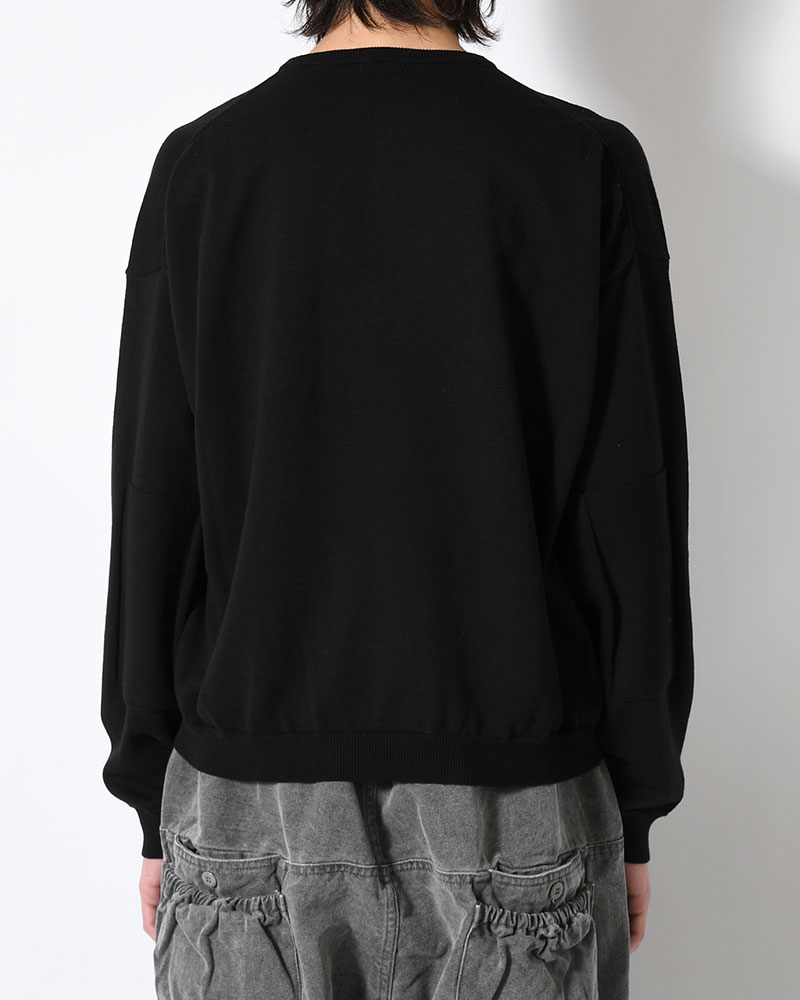 OLD MAN HENLEY NECK KNIT -BLACK-