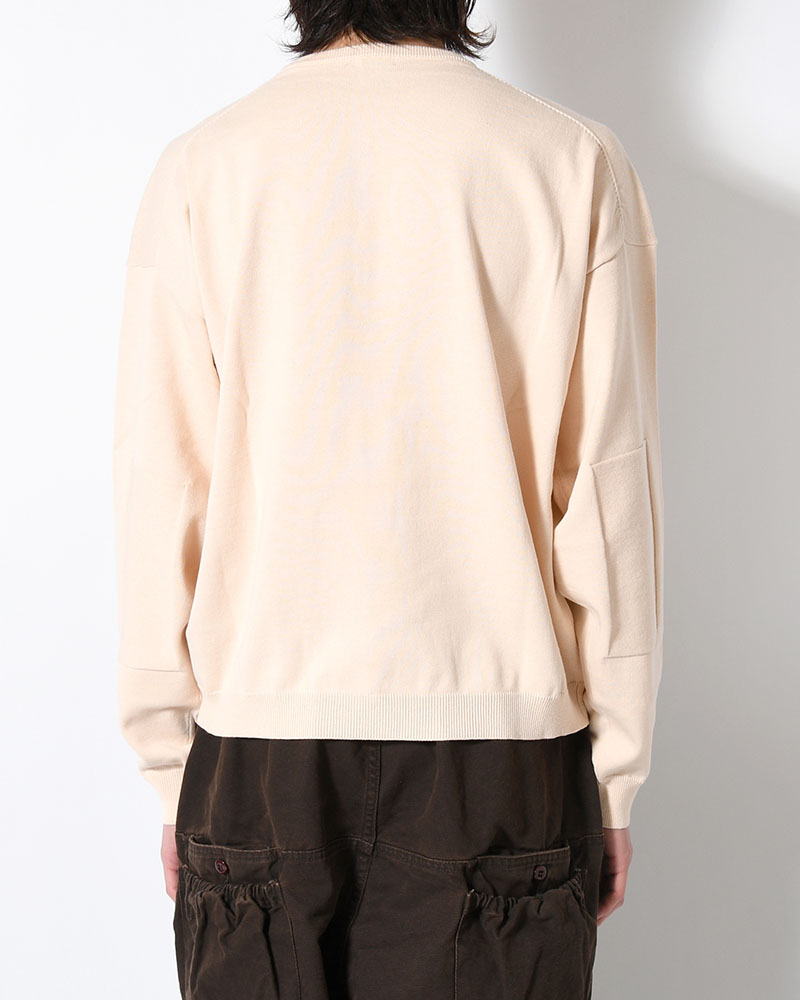 OLD MAN HENLEY NECK KNIT -BEIGE-