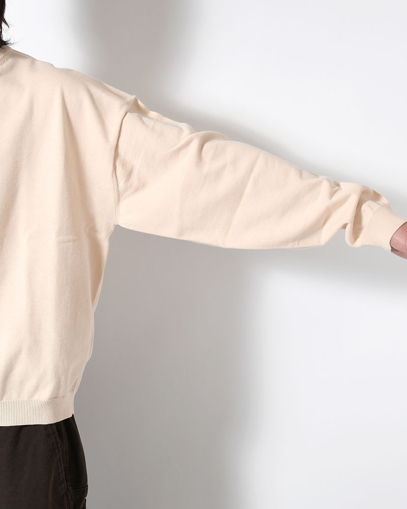 OLD MAN HENLEY NECK KNIT -BEIGE-