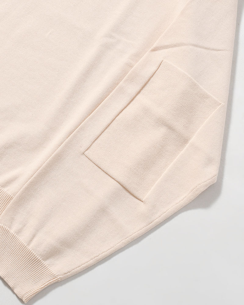 OLD MAN HENLEY NECK KNIT -BEIGE-