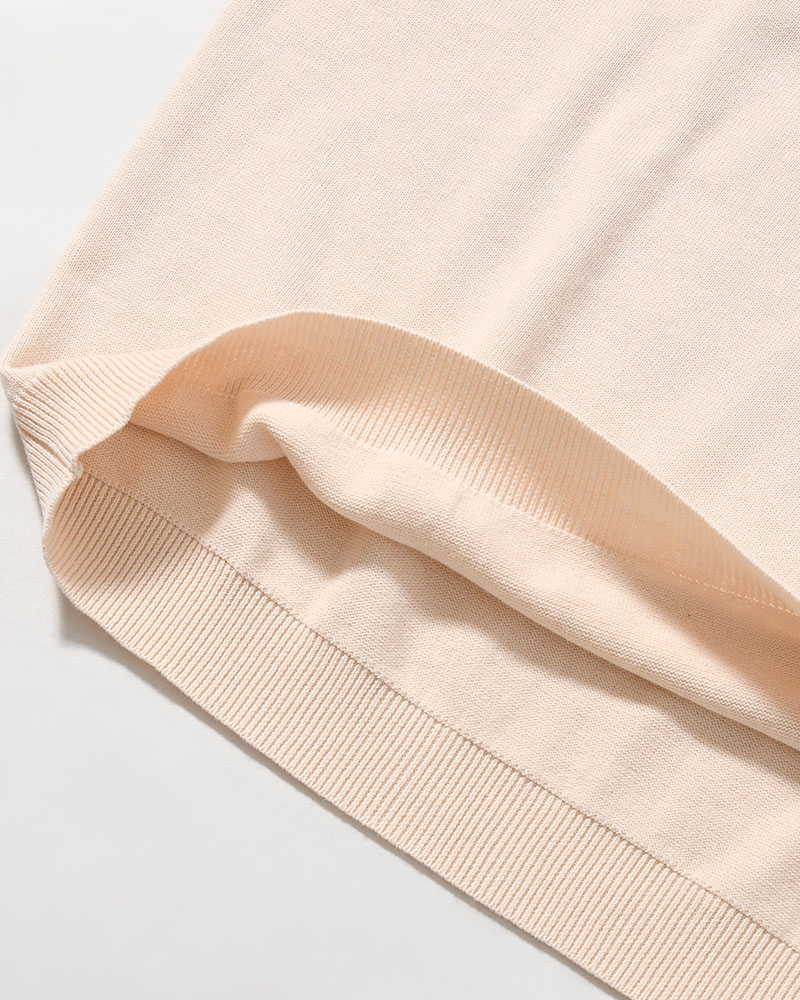 OLD MAN HENLEY NECK KNIT -BEIGE-