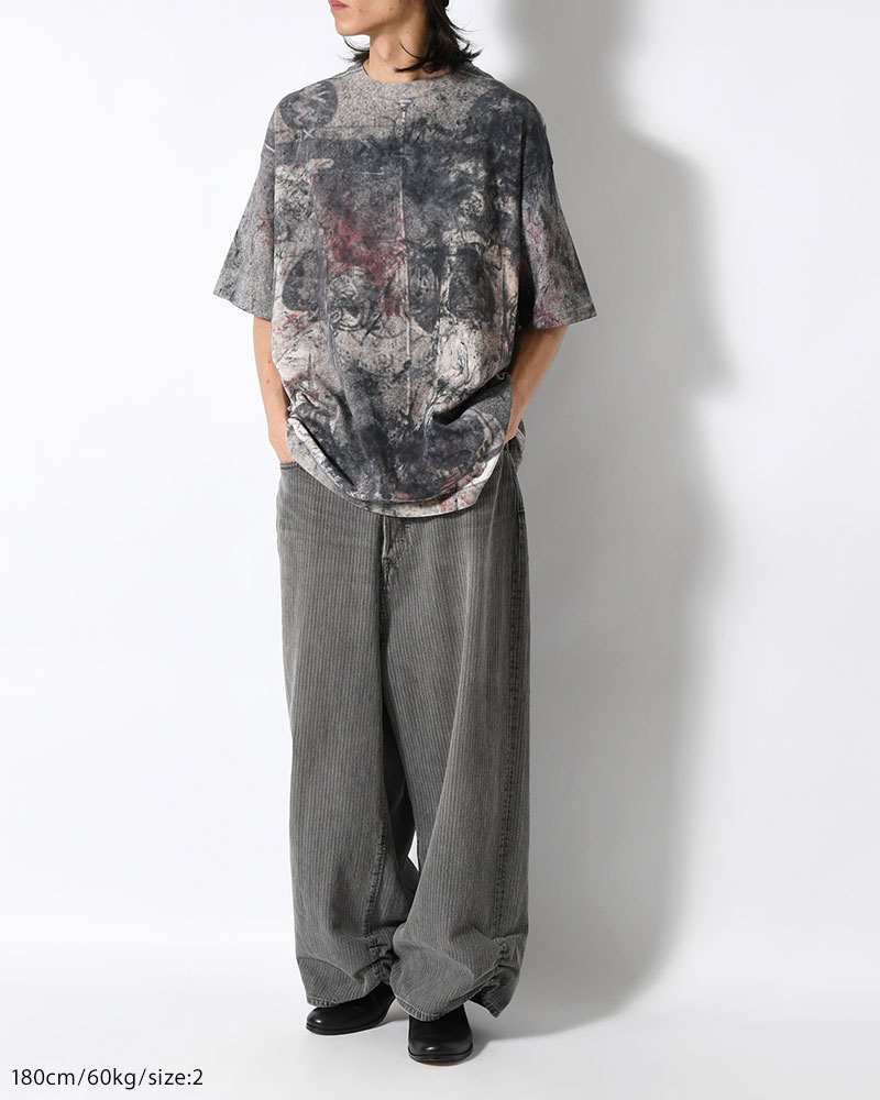 FRESH MAN DENIM WIDE PANTS by EDWIN "STRIPE" -BLACK STRIPE-