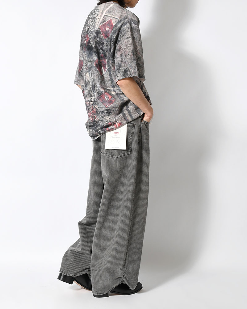FRESH MAN DENIM WIDE PANTS by EDWIN "STRIPE" -BLACK STRIPE-