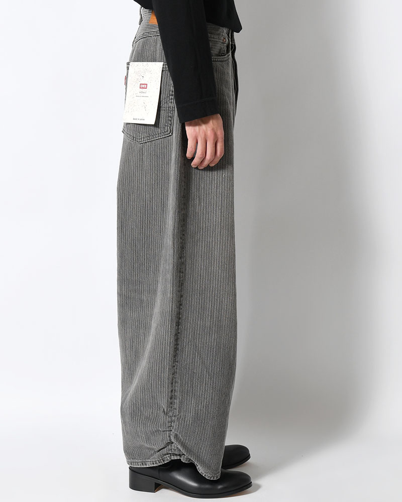 FRESH MAN DENIM WIDE PANTS by EDWIN "STRIPE" -BLACK STRIPE-