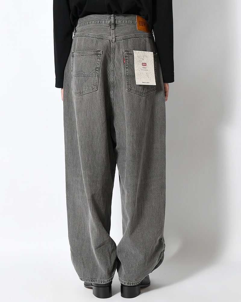 FRESH MAN DENIM WIDE PANTS by EDWIN "STRIPE" -BLACK STRIPE-