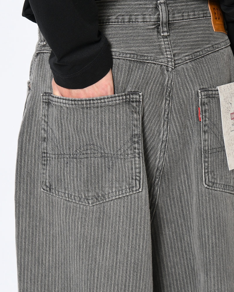 FRESH MAN DENIM WIDE PANTS by EDWIN "STRIPE" -BLACK STRIPE-