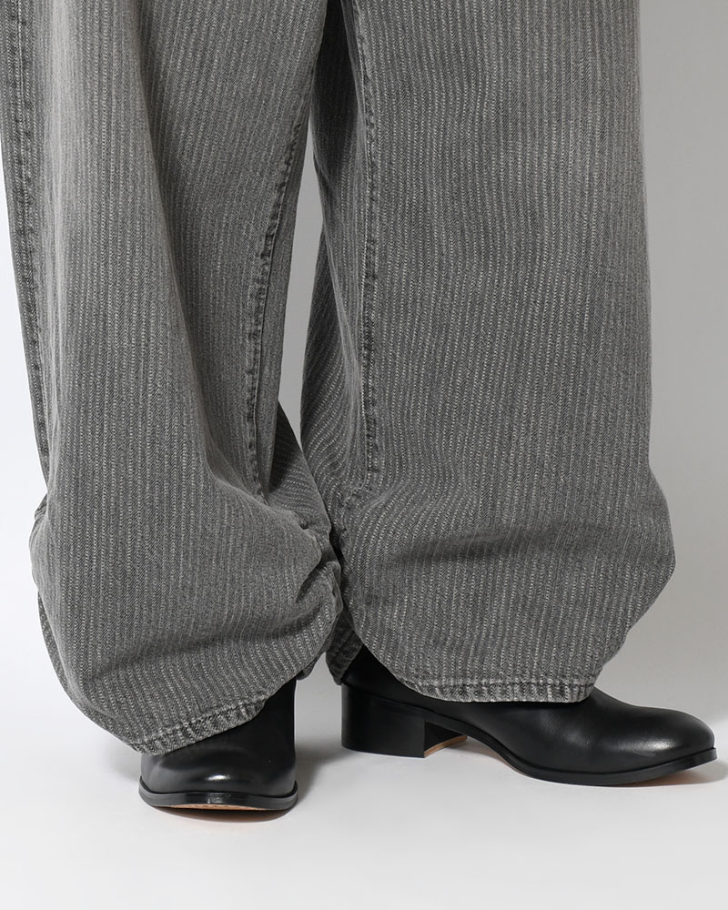 FRESH MAN DENIM WIDE PANTS by EDWIN "STRIPE" -BLACK STRIPE-