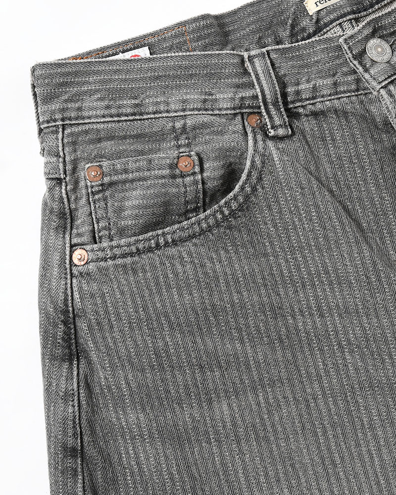 FRESH MAN DENIM WIDE PANTS by EDWIN "STRIPE" -BLACK STRIPE-