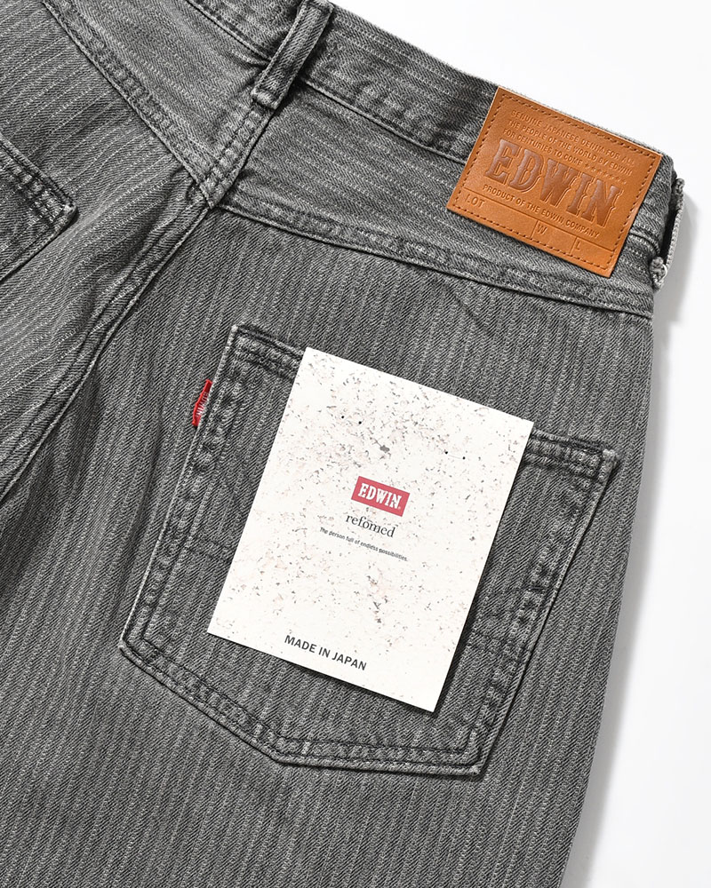 FRESH MAN DENIM WIDE PANTS by EDWIN "STRIPE" -BLACK STRIPE-
