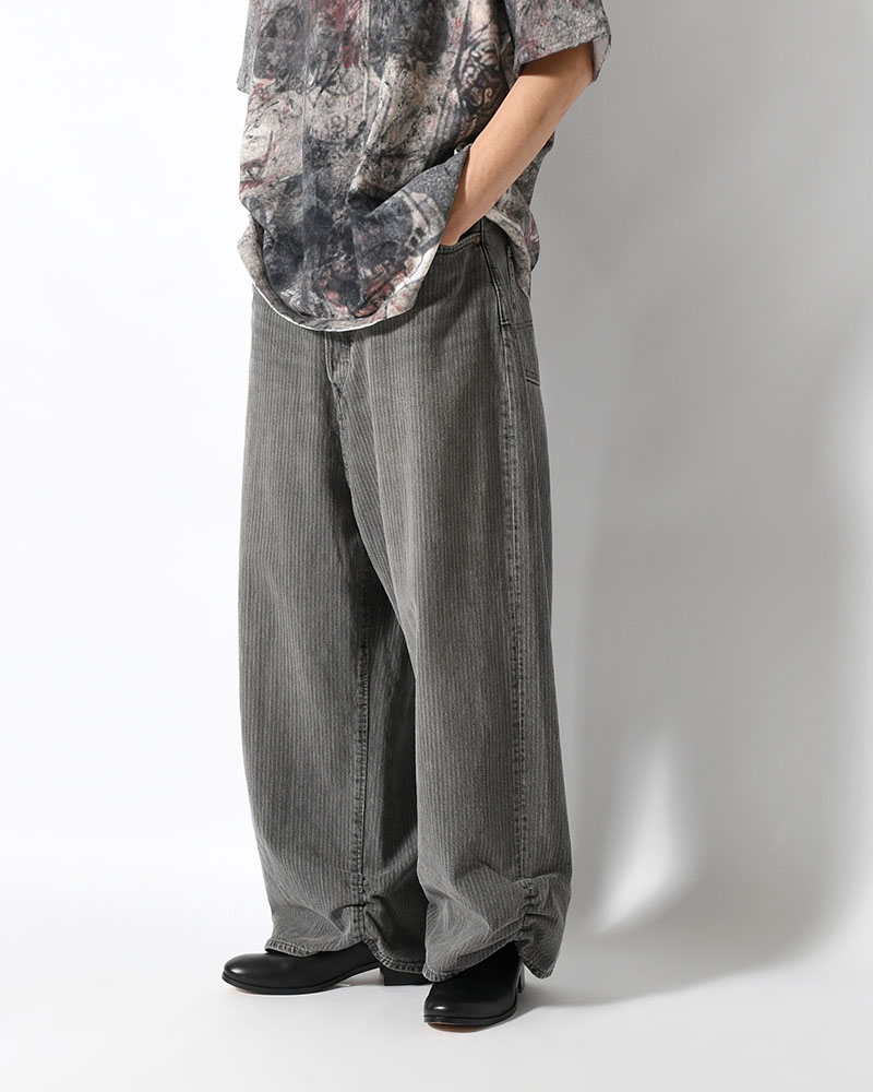 FRESH MAN DENIM WIDE PANTS by EDWIN "STRIPE" -BLACK STRIPE-