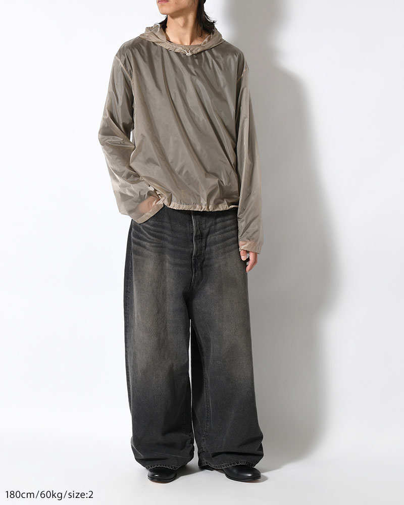 FRESH MAN DENIM WIDE PANTS by EDWIN "USED" -BLACK-
