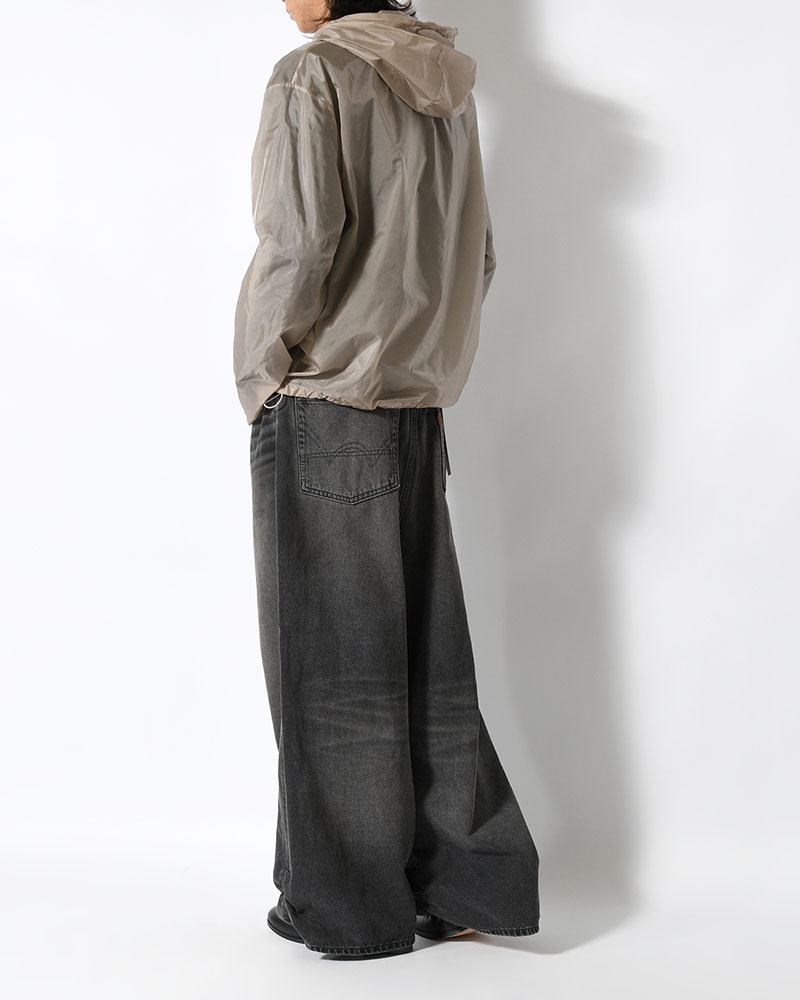 FRESH MAN DENIM WIDE PANTS by EDWIN "USED" -BLACK-