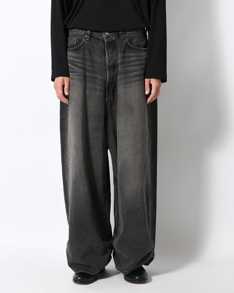 FRESH MAN DENIM WIDE PANTS by EDWIN "USED" -BLACK-