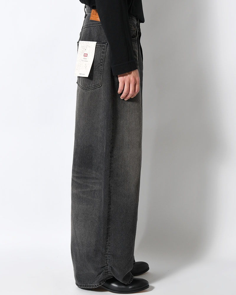 FRESH MAN DENIM WIDE PANTS by EDWIN "USED" -BLACK-