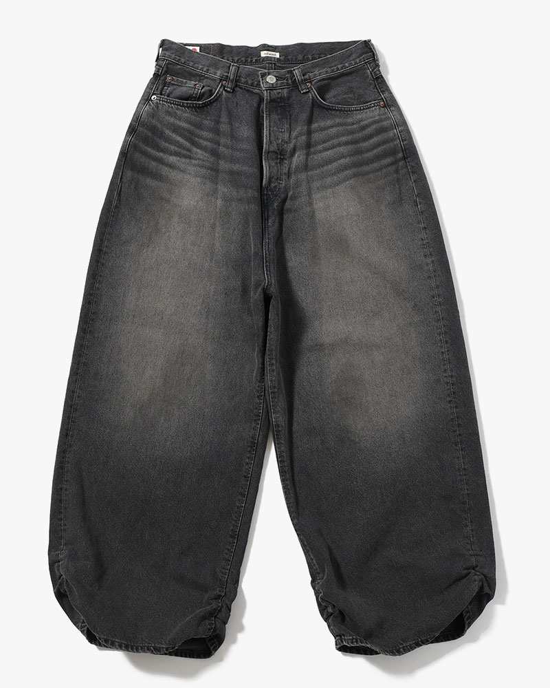 FRESH MAN DENIM WIDE PANTS by EDWIN "USED" -BLACK-