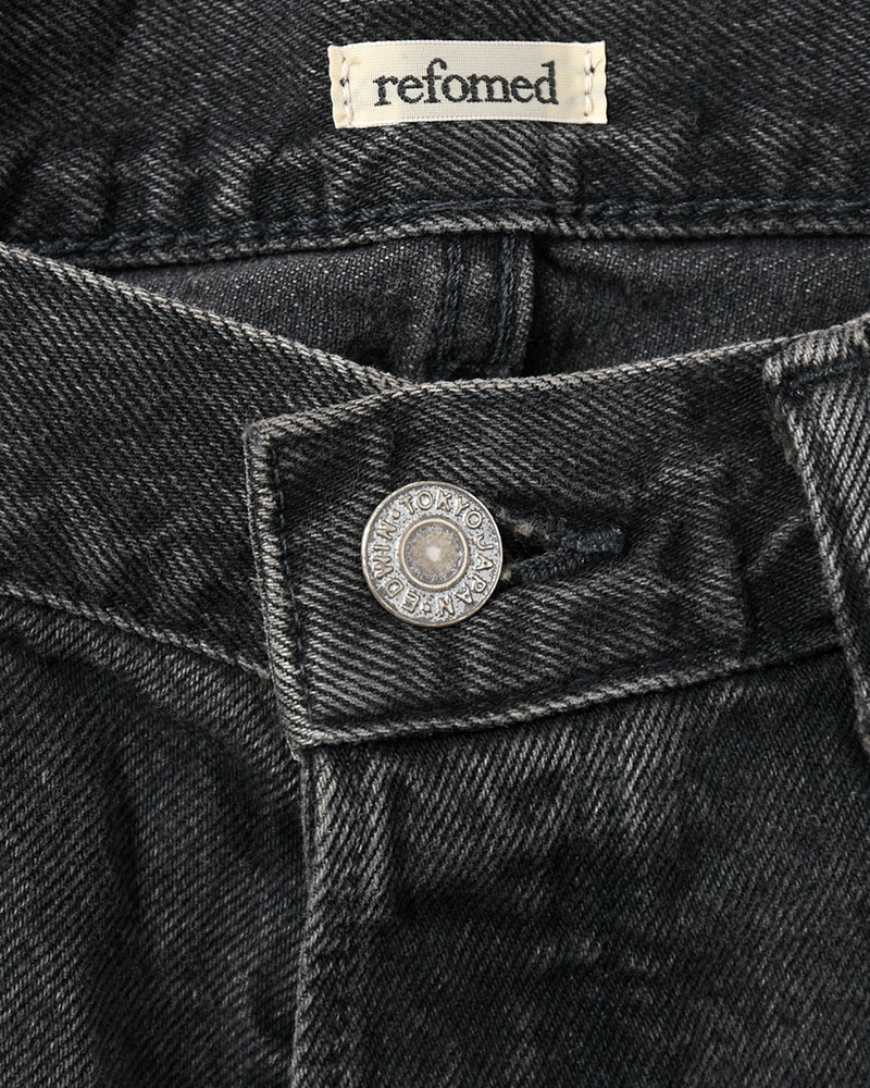 FRESH MAN DENIM WIDE PANTS by EDWIN "USED" -BLACK-