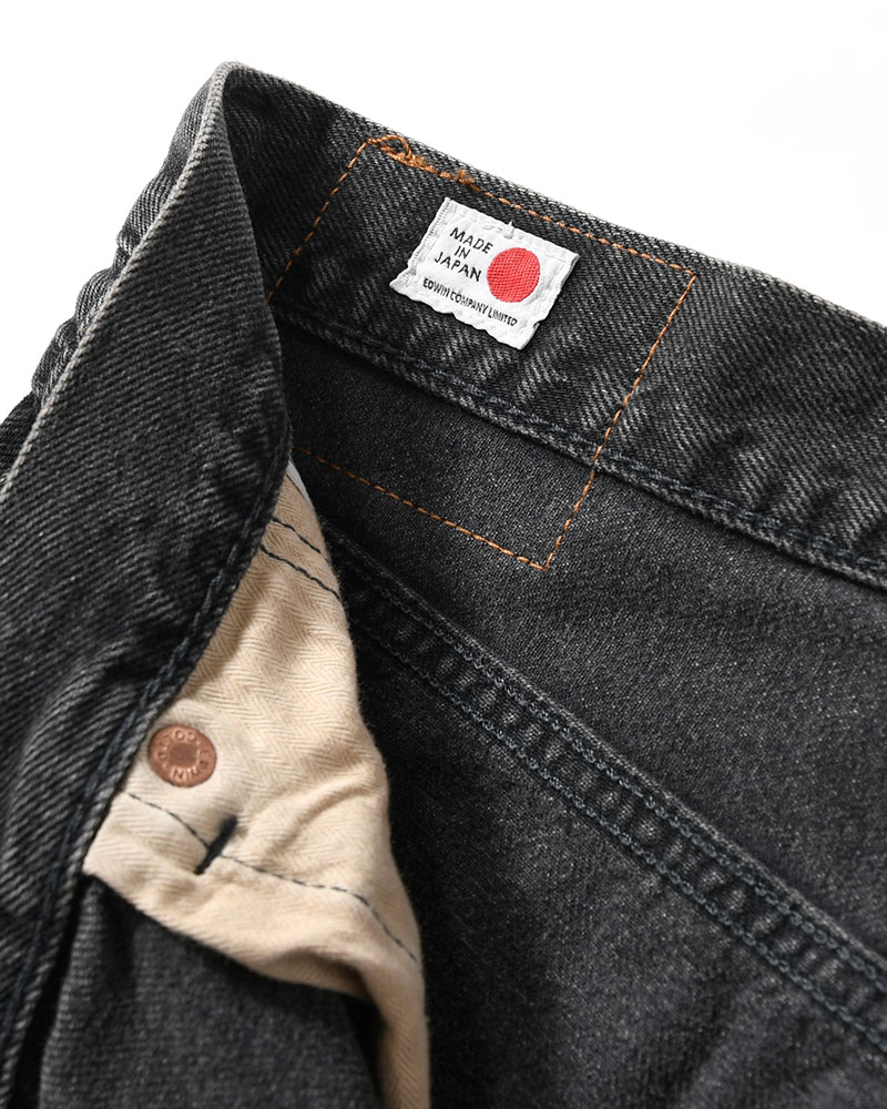 FRESH MAN DENIM WIDE PANTS by EDWIN "USED" -BLACK-