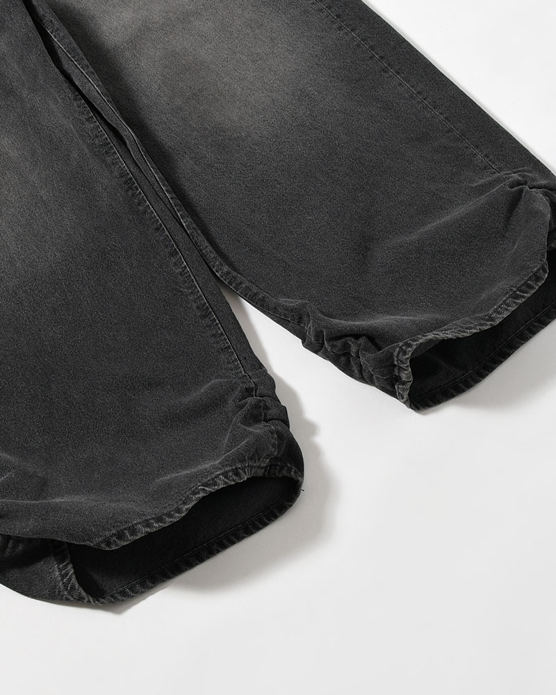 FRESH MAN DENIM WIDE PANTS by EDWIN "USED" -BLACK-