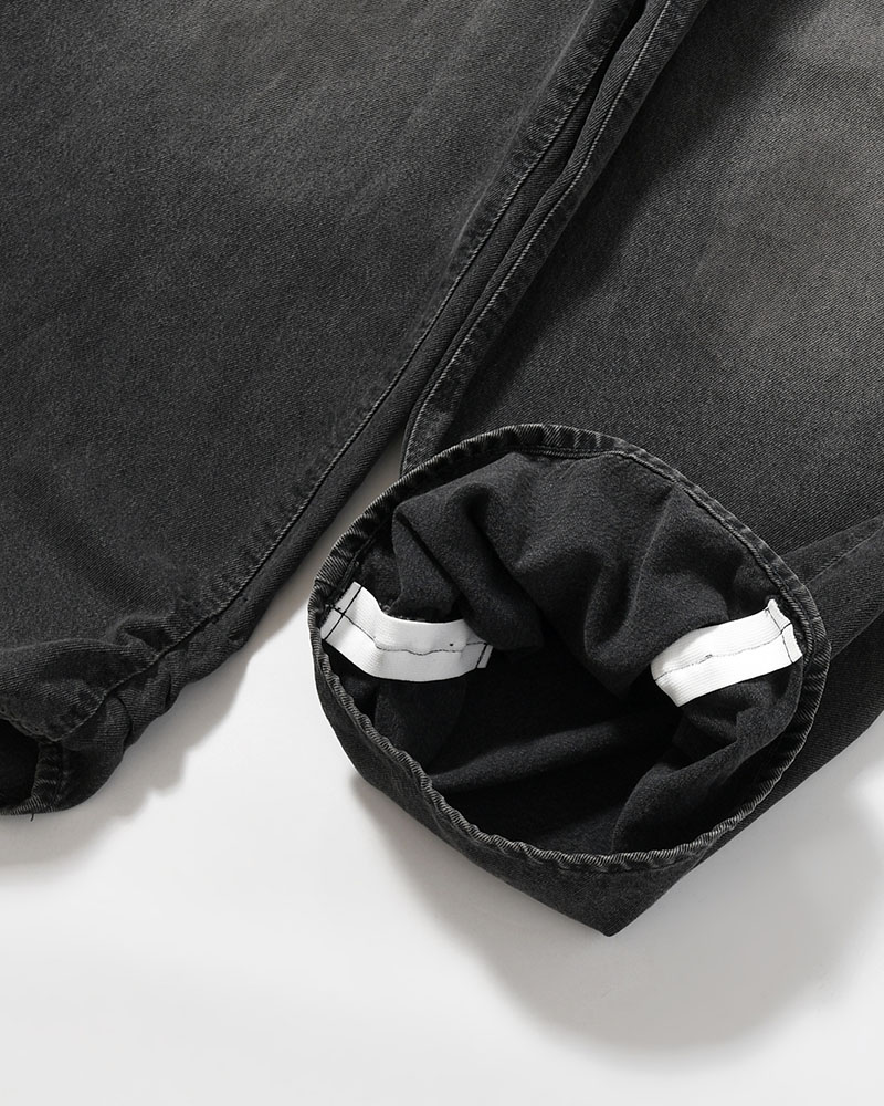 FRESH MAN DENIM WIDE PANTS by EDWIN "USED" -BLACK-