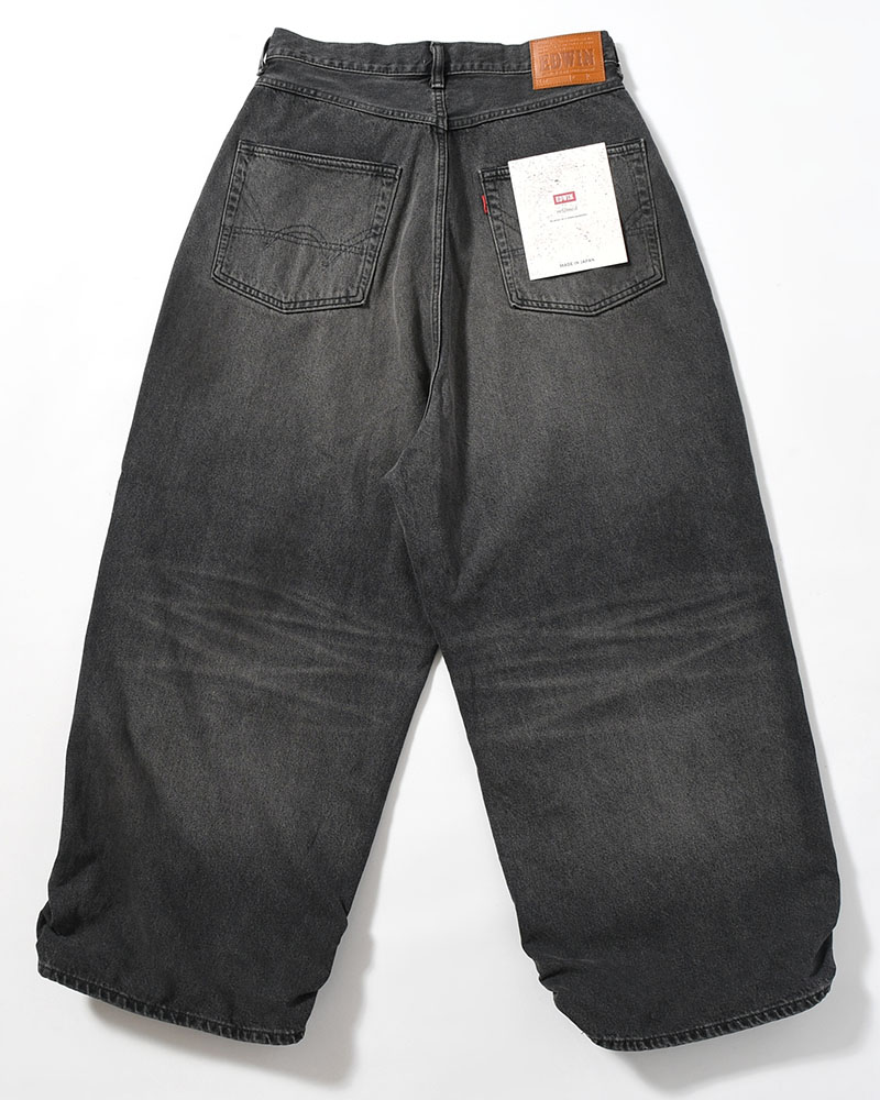 FRESH MAN DENIM WIDE PANTS by EDWIN "USED" -BLACK-