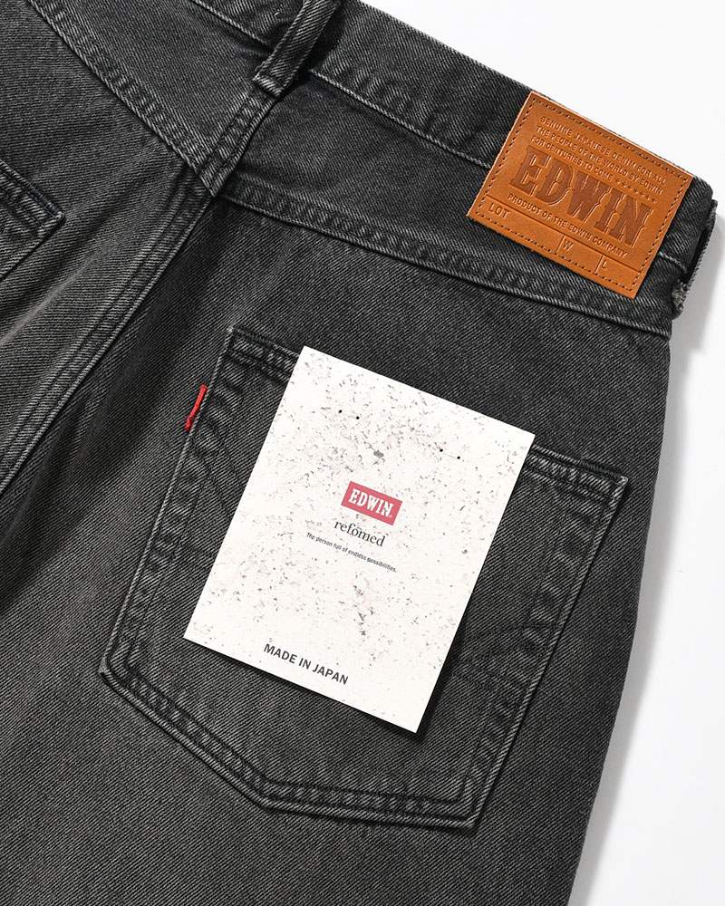 FRESH MAN DENIM WIDE PANTS by EDWIN "USED" -BLACK-