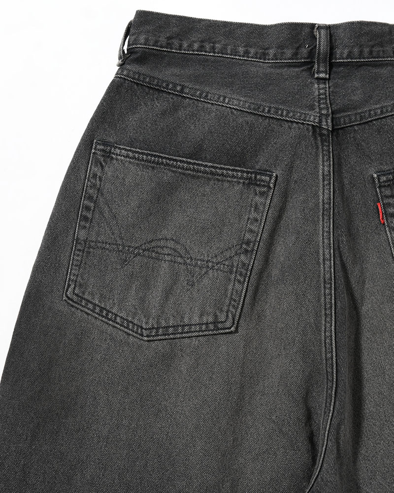 FRESH MAN DENIM WIDE PANTS by EDWIN "USED" -BLACK-