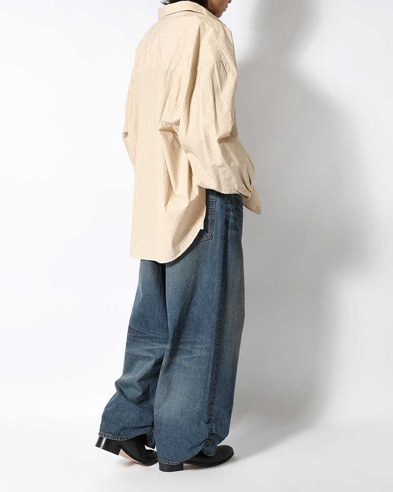 FRESH MAN DENIM WIDE PANTS by EDWIN "USED" -DEEP INDIGO-