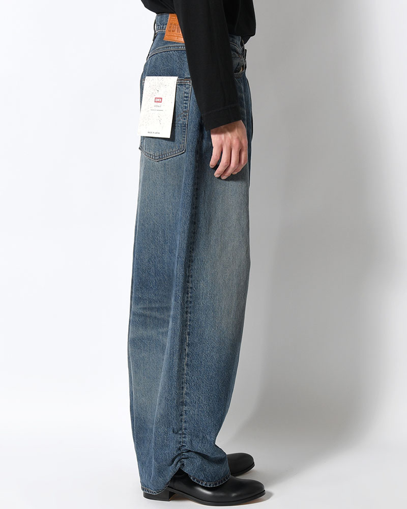 FRESH MAN DENIM WIDE PANTS by EDWIN "USED" -DEEP INDIGO-