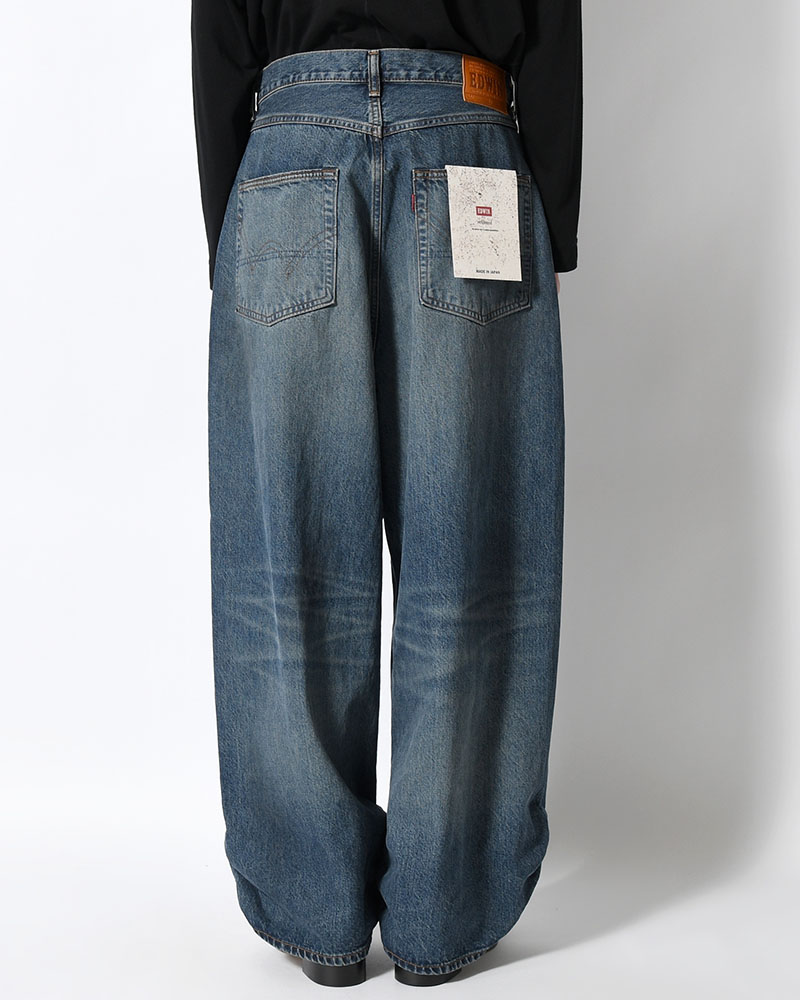 FRESH MAN DENIM WIDE PANTS by EDWIN "USED" -DEEP INDIGO-