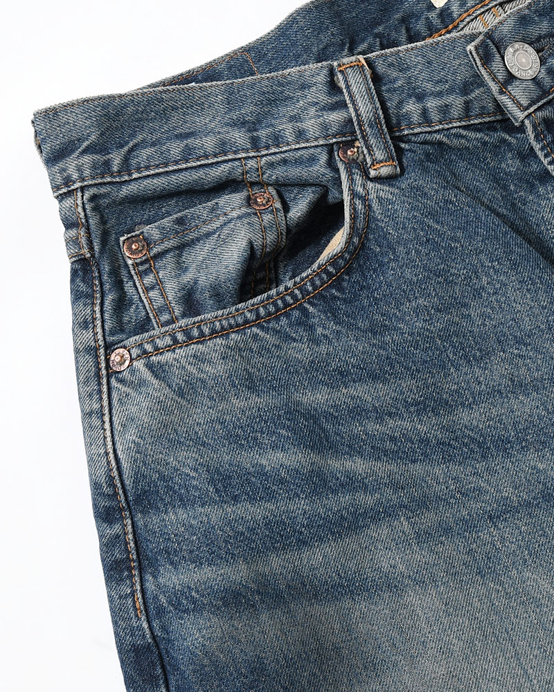 FRESH MAN DENIM WIDE PANTS by EDWIN "USED" -DEEP INDIGO-