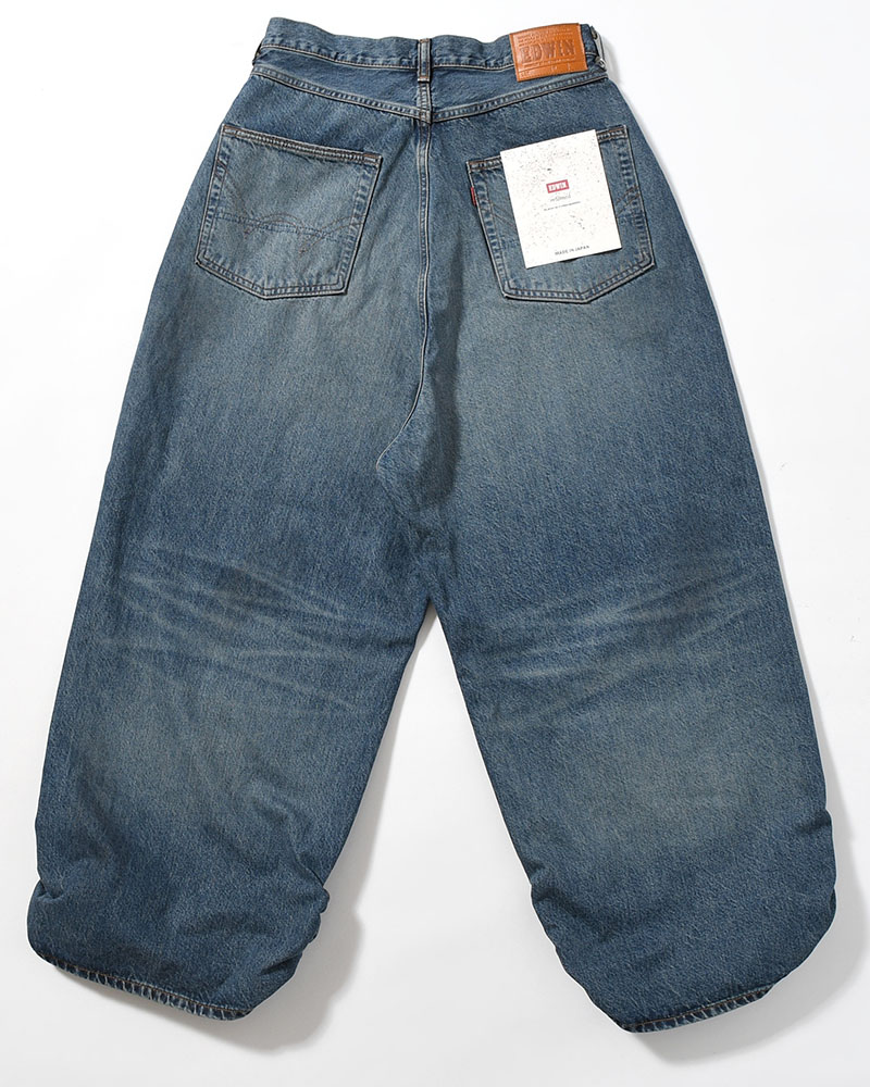 FRESH MAN DENIM WIDE PANTS by EDWIN "USED" -DEEP INDIGO-