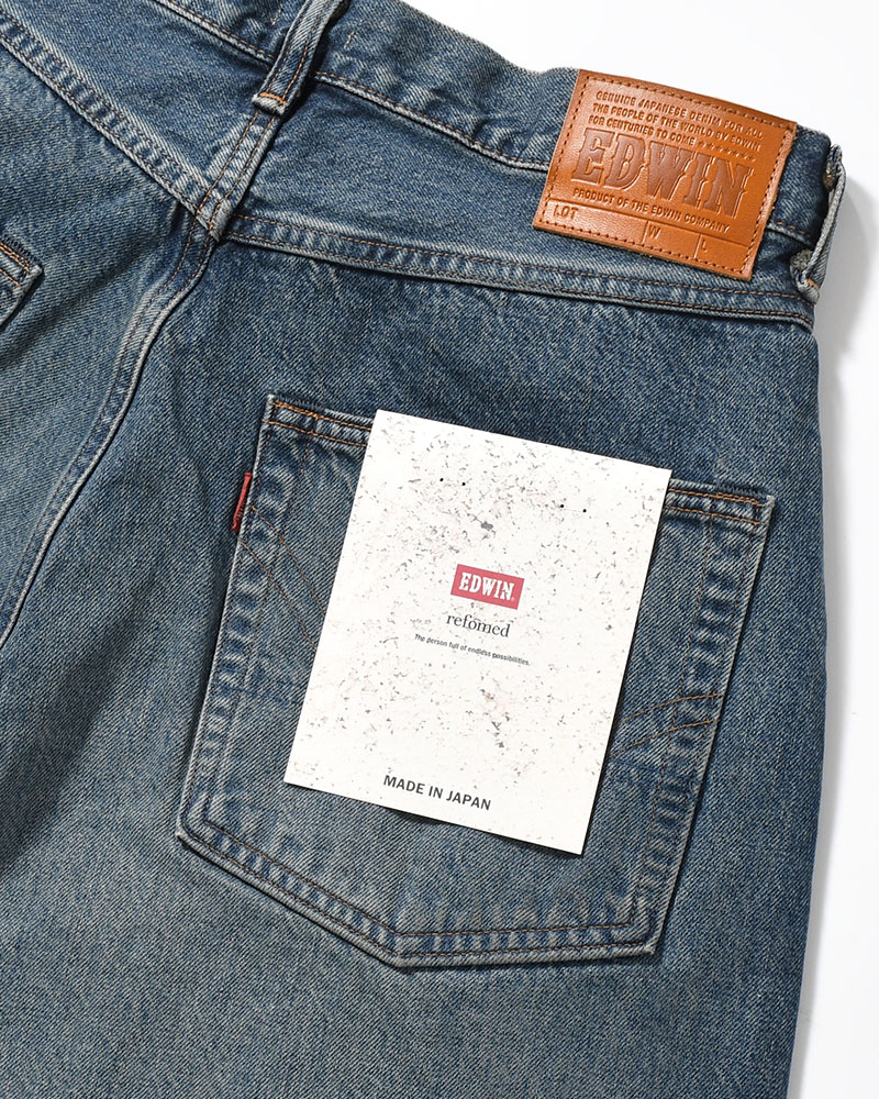 FRESH MAN DENIM WIDE PANTS by EDWIN "USED" -DEEP INDIGO-