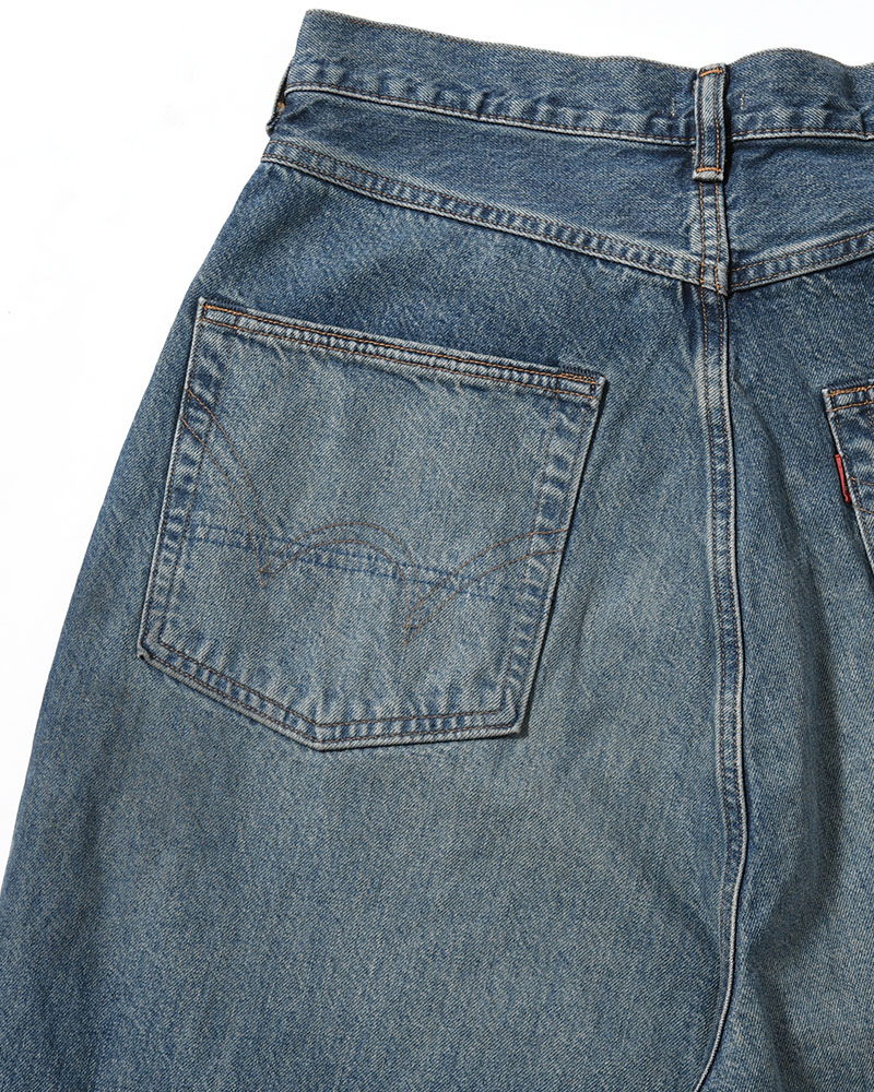 FRESH MAN DENIM WIDE PANTS by EDWIN "USED" -DEEP INDIGO-