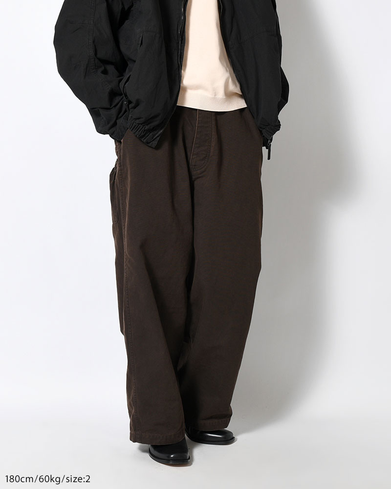 FRESH MAN DUCK WIDE PANTS -BROWN-