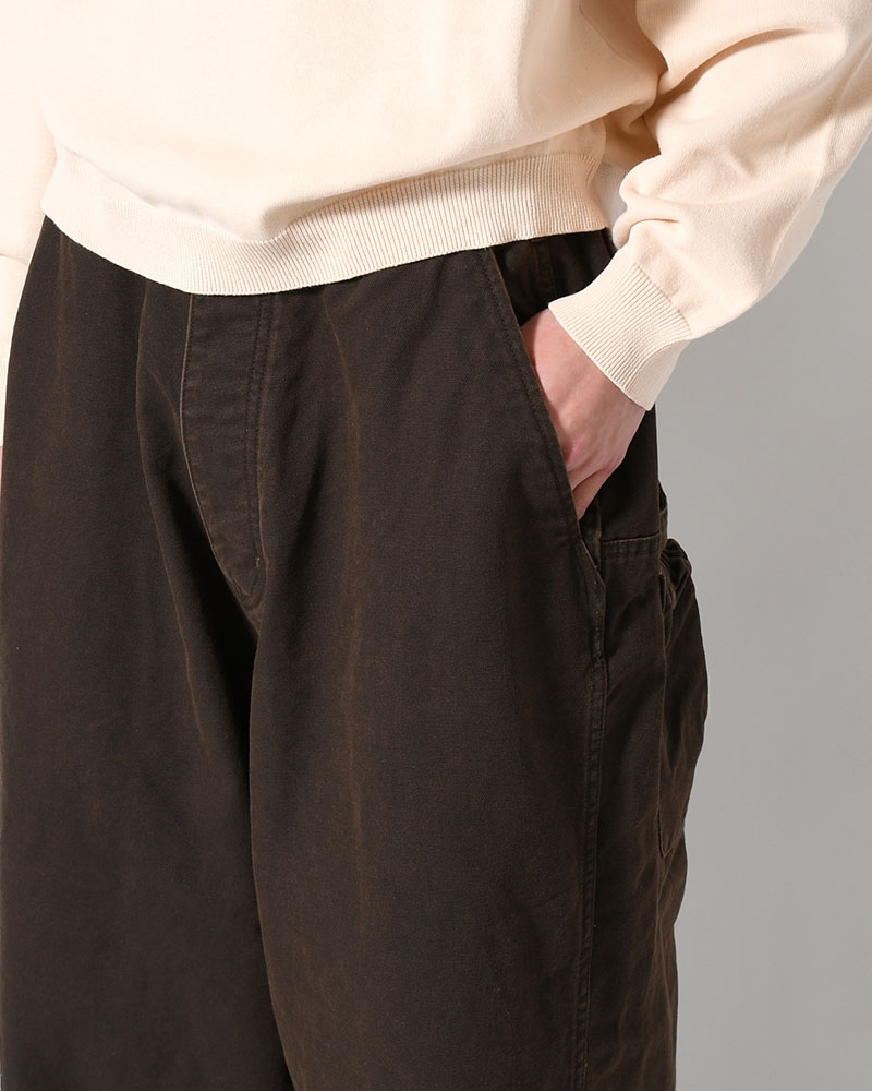 FRESH MAN DUCK WIDE PANTS -BROWN-