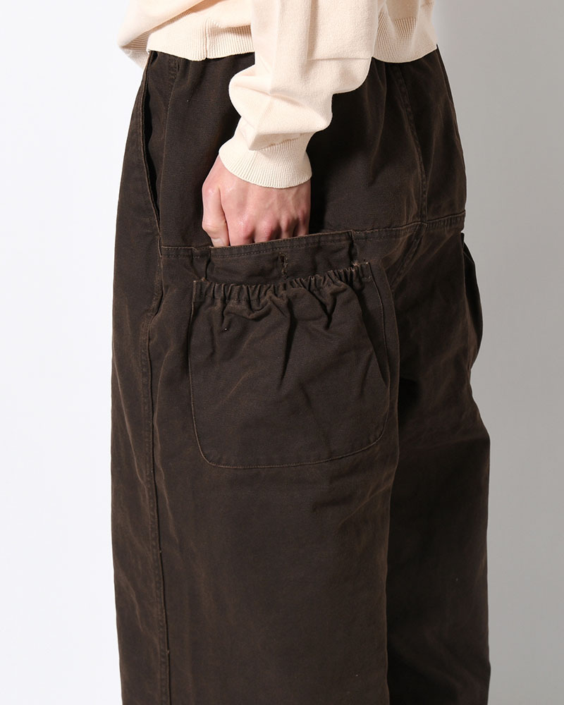 FRESH MAN DUCK WIDE PANTS -BROWN-