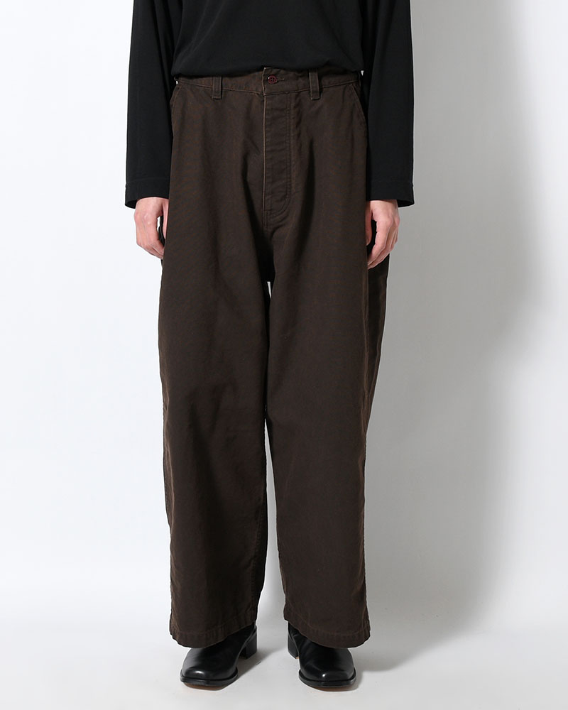 FRESH MAN DUCK WIDE PANTS -BROWN-