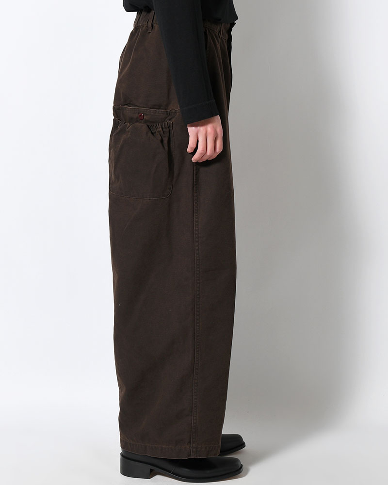 FRESH MAN DUCK WIDE PANTS -BROWN-