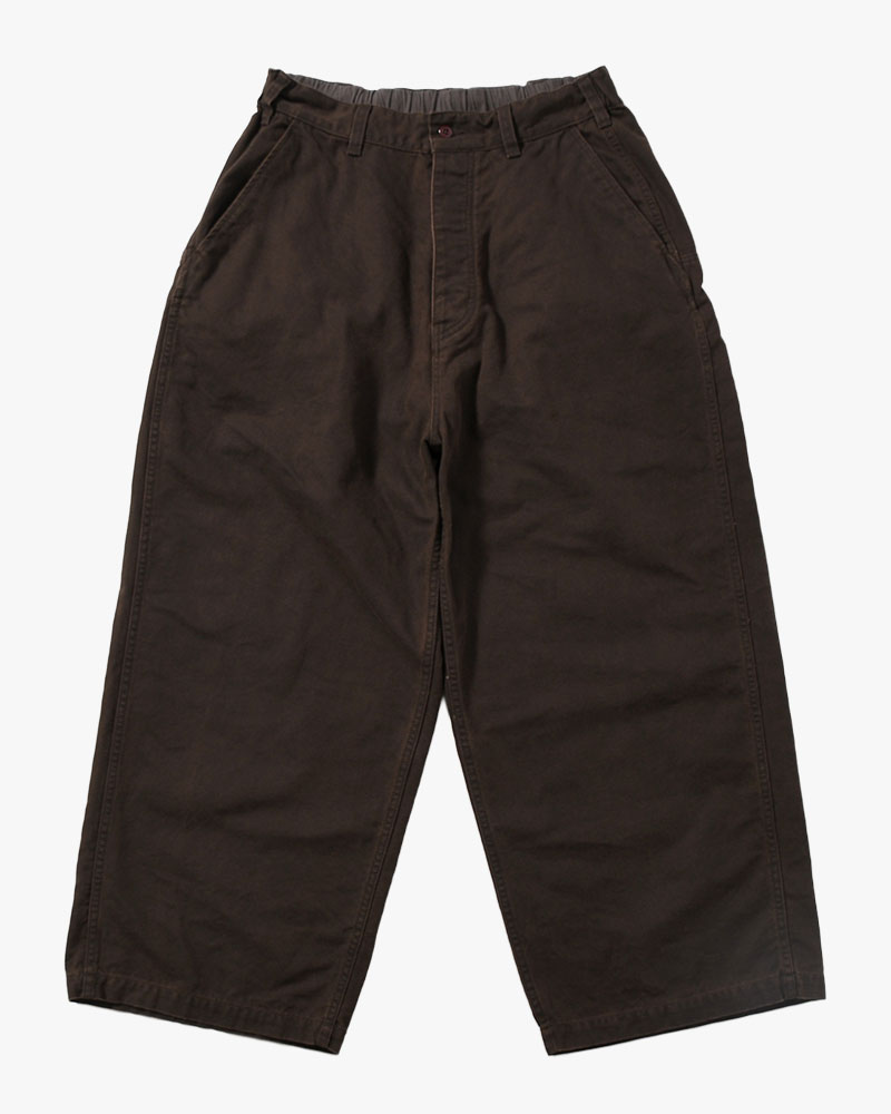 FRESH MAN DUCK WIDE PANTS -BROWN-