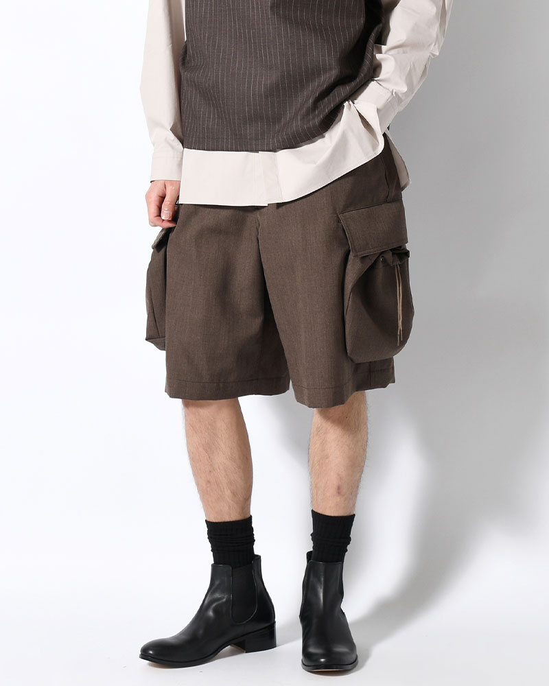 "KINCHAKU" WOOL TRUNKS -BROWN-