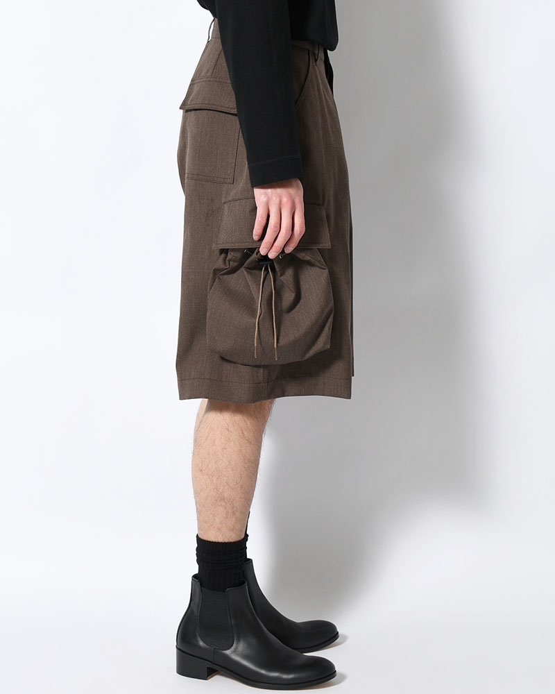 "KINCHAKU" WOOL TRUNKS -BROWN-