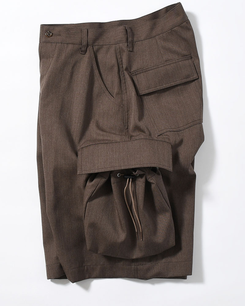 "KINCHAKU" WOOL TRUNKS -BROWN-