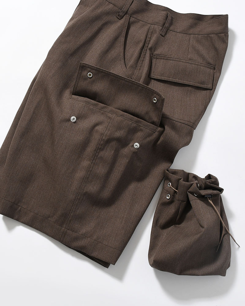 "KINCHAKU" WOOL TRUNKS -BROWN-