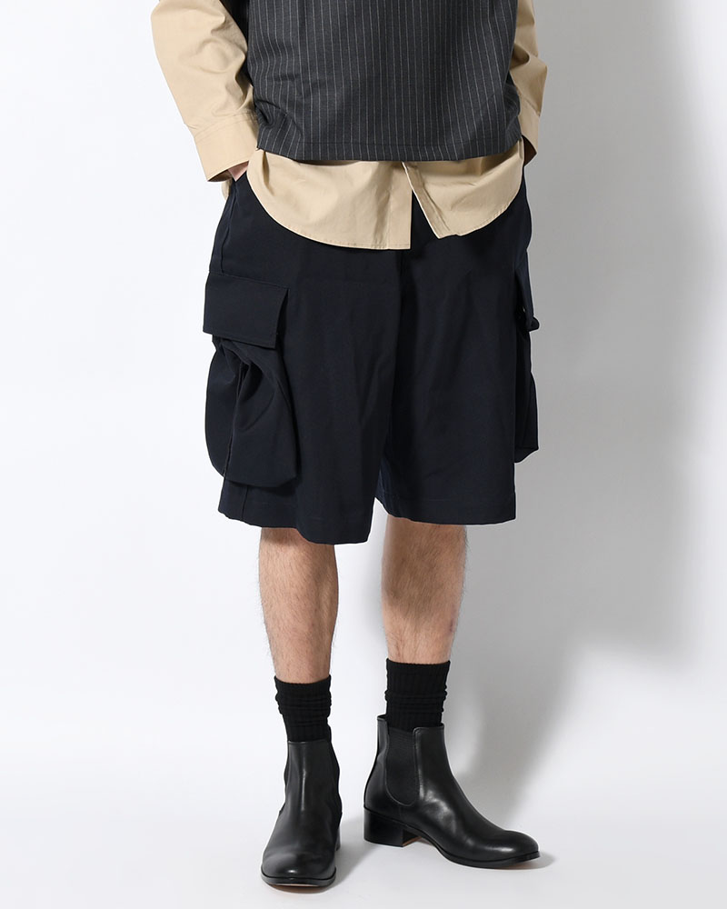 "KINCHAKU" WOOL TRUNKS -NAVY-