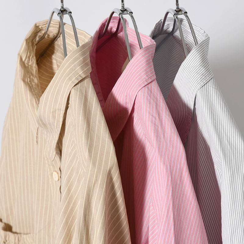 WRIST PATCH WIDE SHIRT "STRIPE" -3.COLOR-