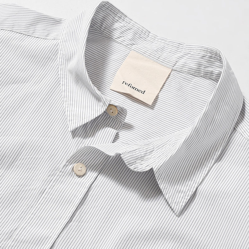 WRIST PATCH WIDE SHIRT "STRIPE" -3.COLOR-