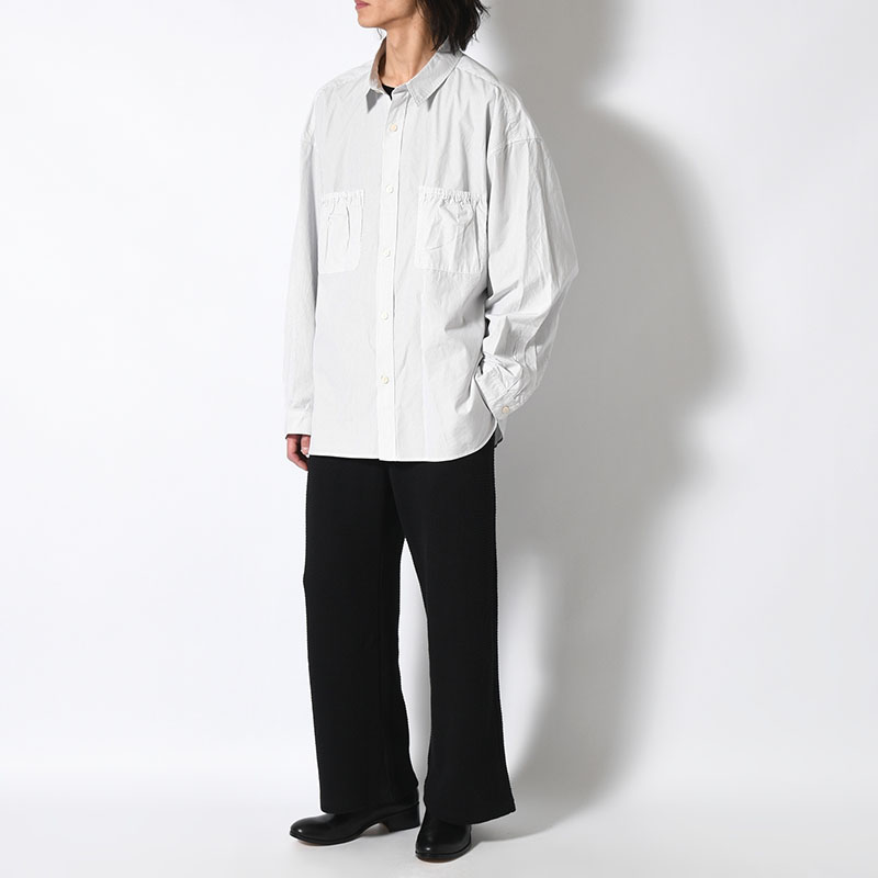 WRIST PATCH WIDE SHIRT "STRIPE" -3.COLOR-